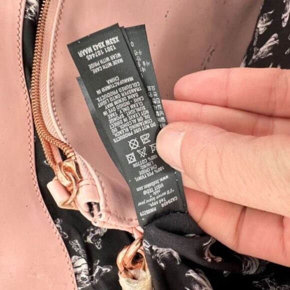 Ted Baker London Women's Patent Leather Quilted Tote Handbag Pink Size Large‎ - Picture 10 of 16